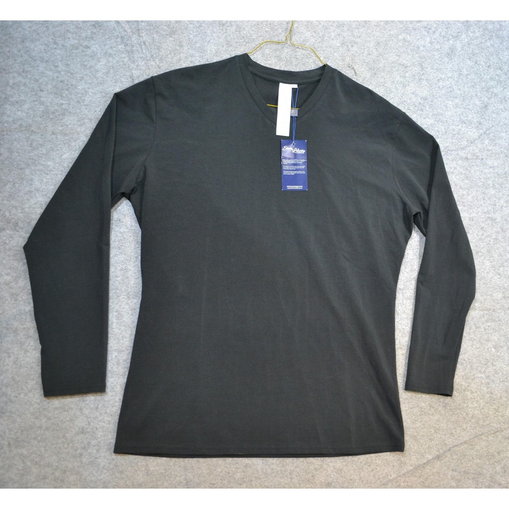 State & Liberty Shirt Mens XL Black Long Sleeve V-Neck Stretch Athletic Tech